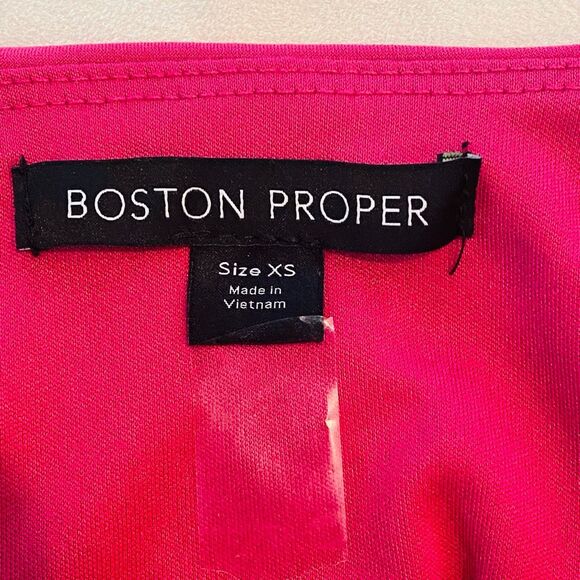Boston Proper Halter Banded-Bottom Mock-Neck Knit Blouson Top Raspberry XS - Picture 6 of 6
